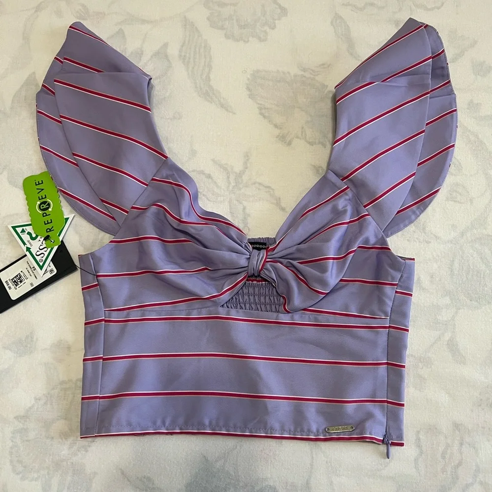 GUESS RUCHED CROPPED TOP - Picture 14 of 15